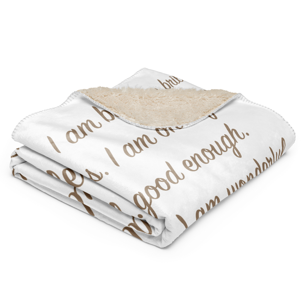"Affirmations" Sherpa torkkupeitto