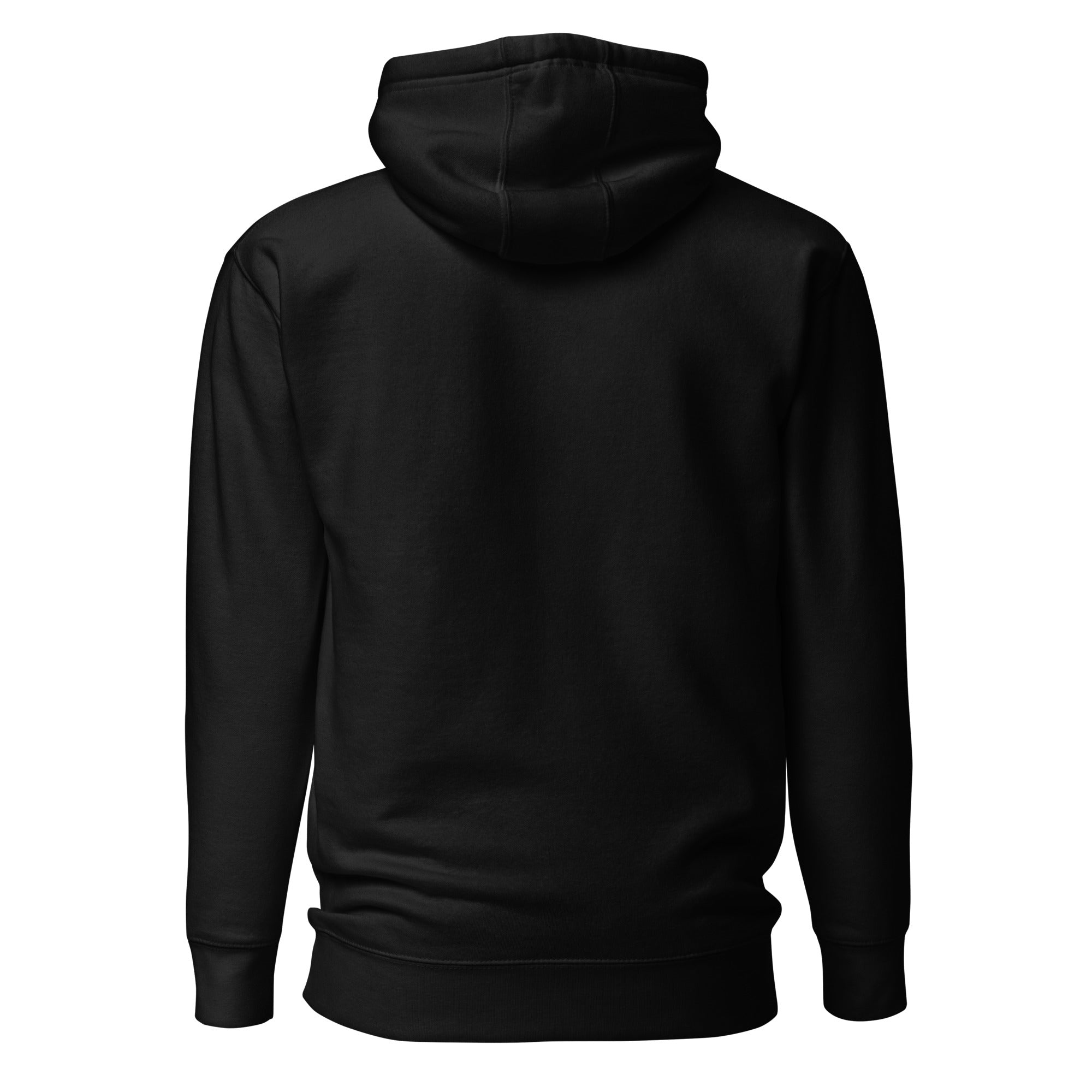 "Bunny Person" musta unisex-huppari valkoisella painatuksella