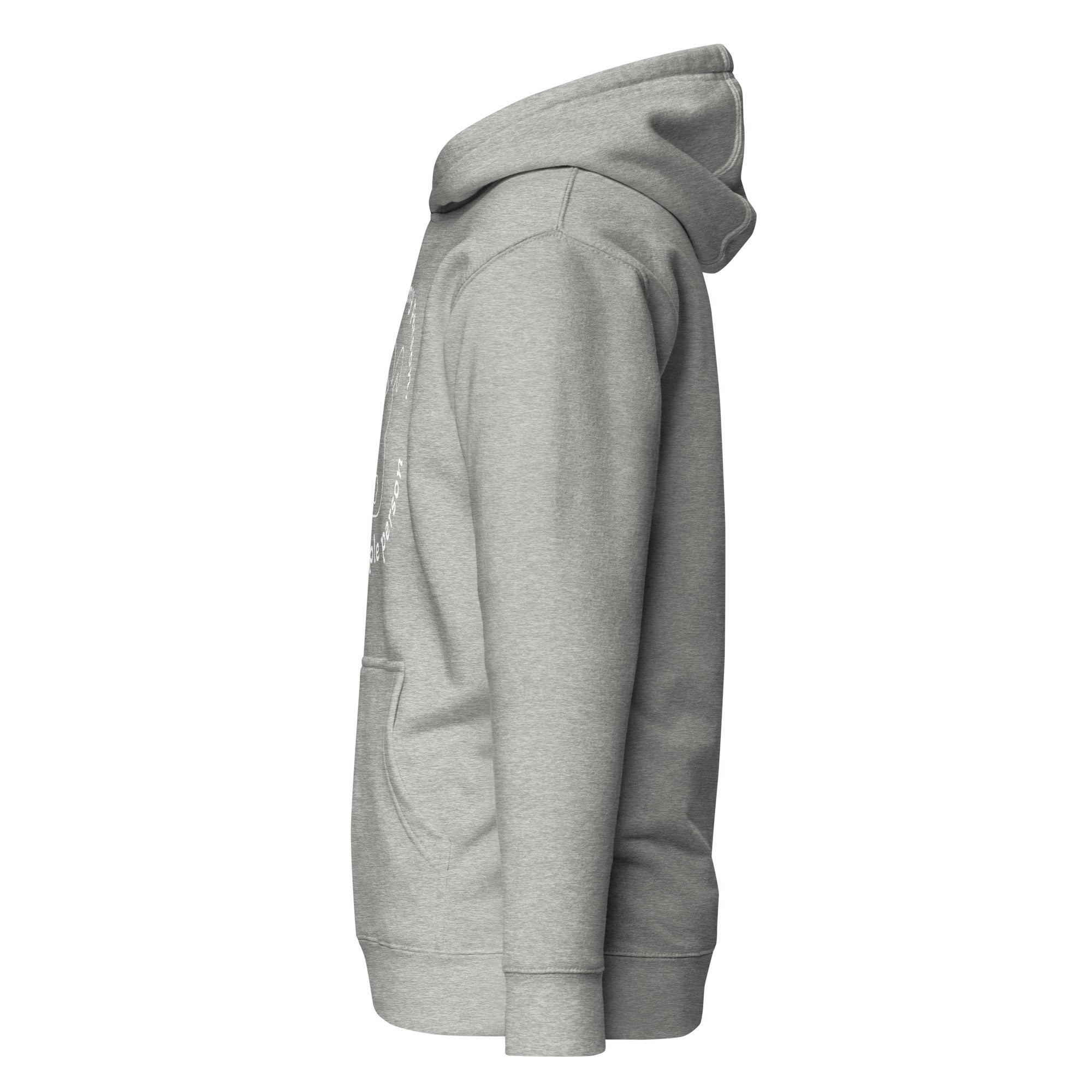 "Bunny Person" harmaa unisex-huppari valkoisella painatuksella