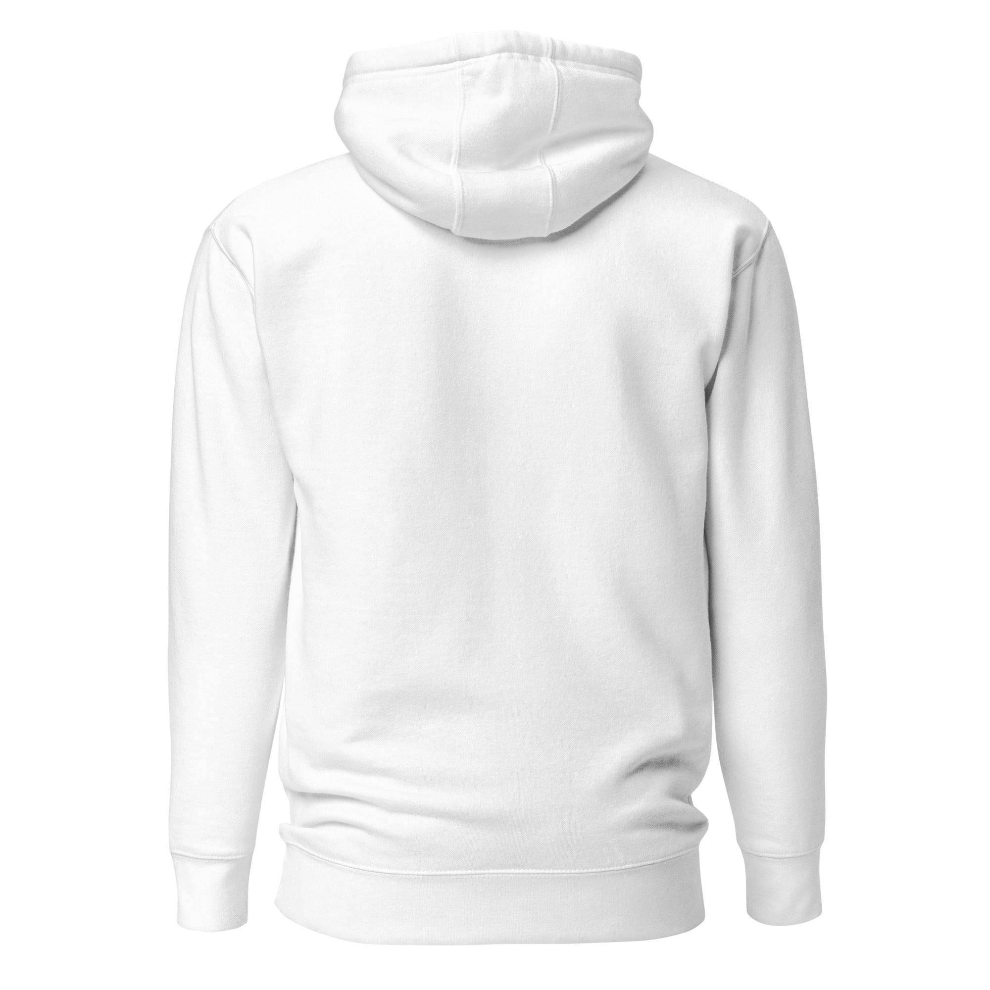 "Cat person" valkoinen unisex-huppari mustalla printillä