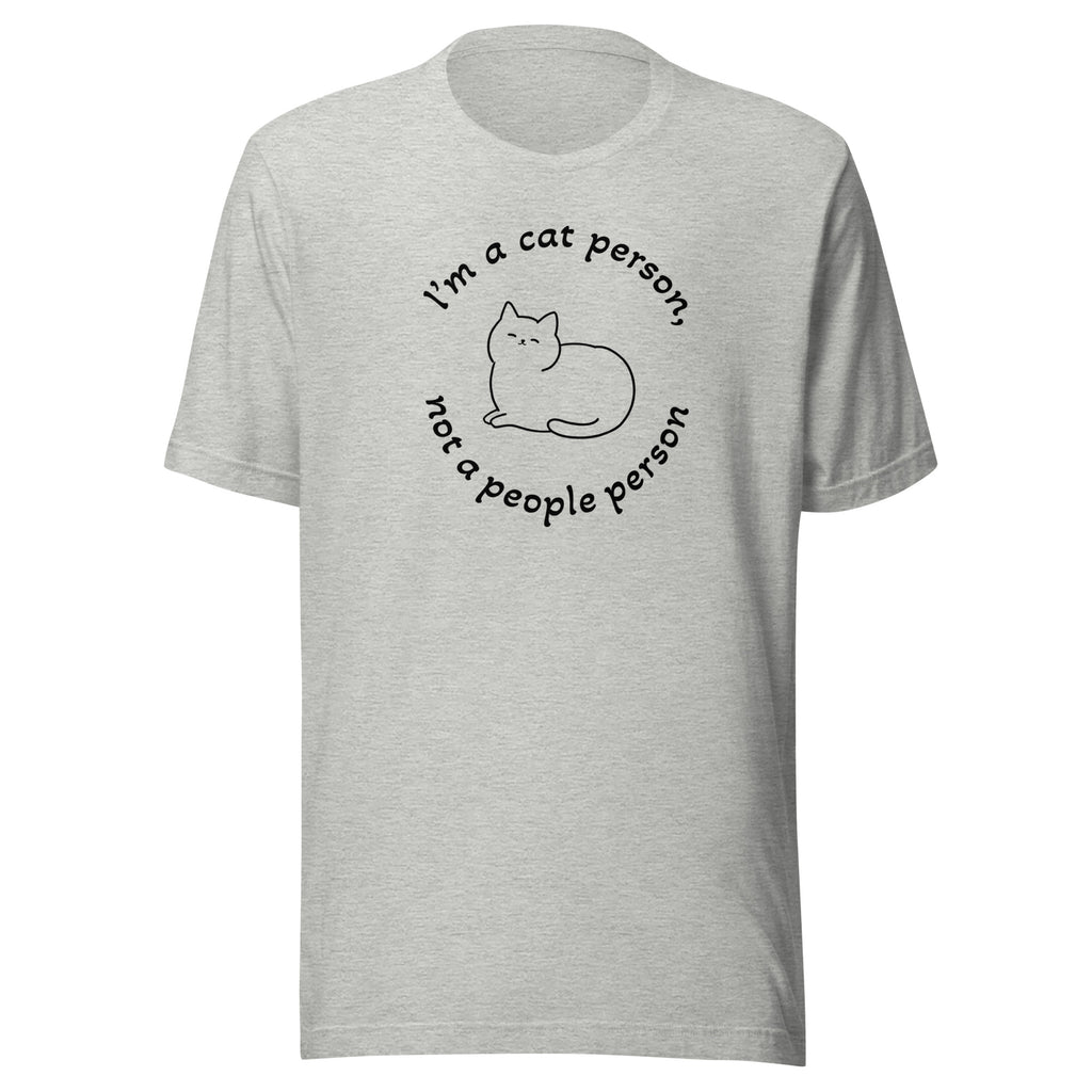 "Cat Person" harmaa t-paita mustalla painatuksella
