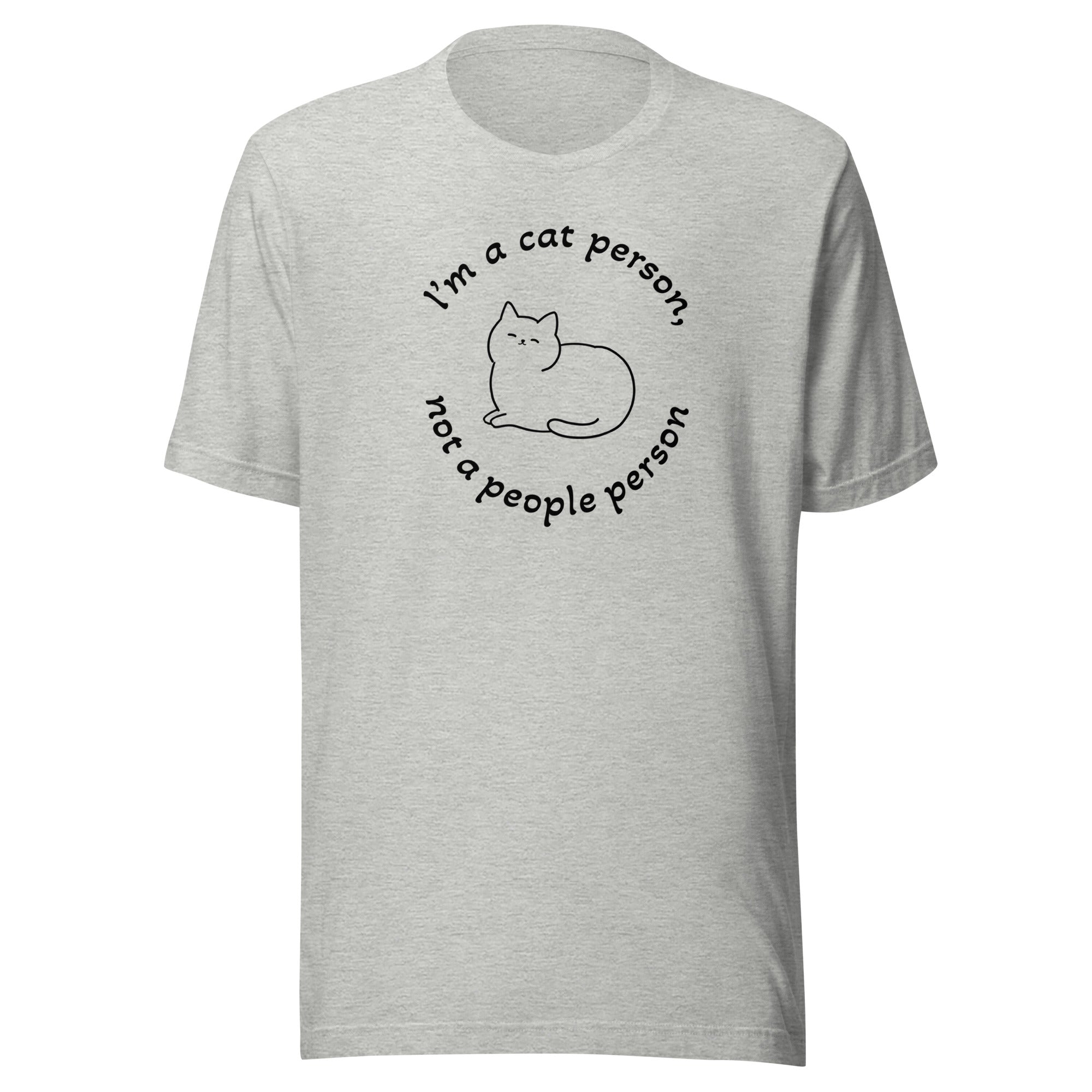 "Cat Person" harmaa t-paita mustalla painatuksella